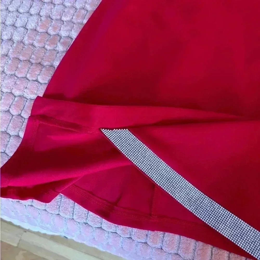 Red Rhinestone BCX Bodycon Dress - Picture 9 of 16